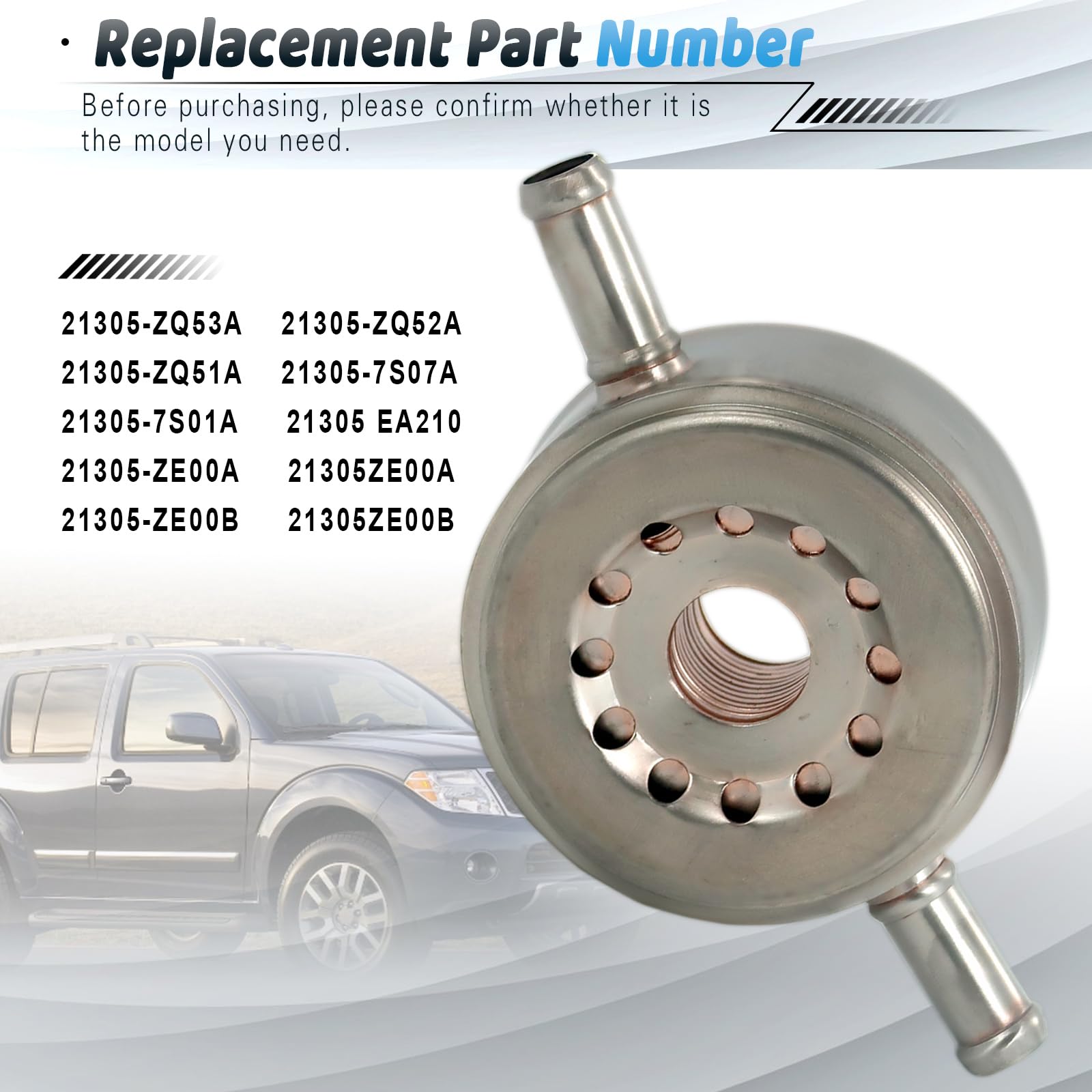 21305-ZQ53A Engine Oil Cooler Compatible with 2008-2012